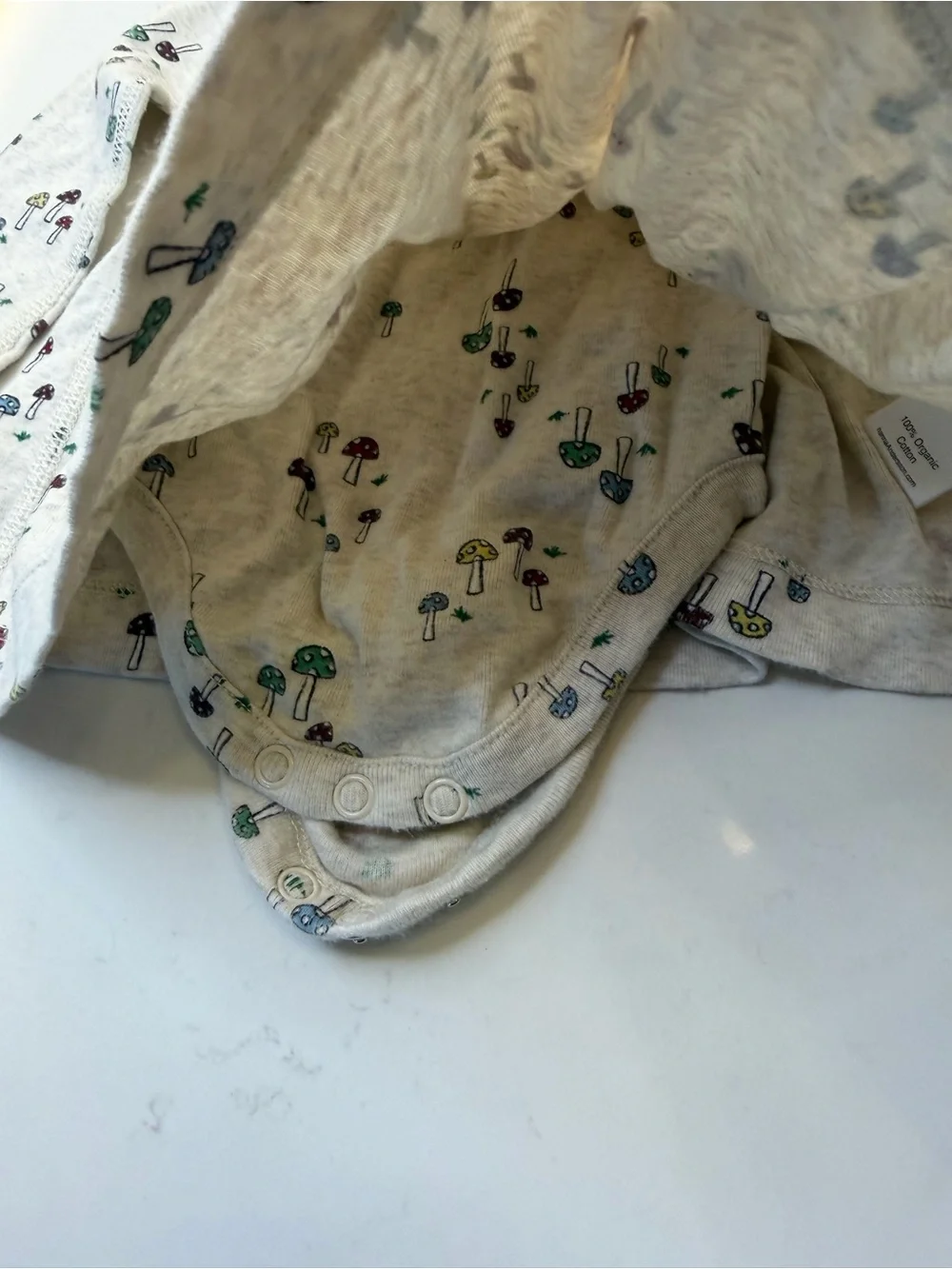 Hanna Andersson Baby Girl Mushroom Print Organic Cotton Bodysuit Dress 3–6M 60